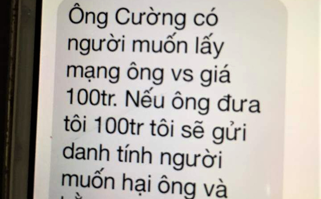 Chánh văn phòng Đoàn Đại biểu Quốc hội bị đe dọa tính mạng, tống tiền