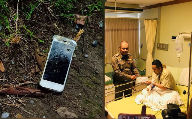 Viên cảnh sát Thái Lan may mắn sống sót nhờ iPhone đỡ đạn