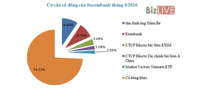 Gia đình ông Trầm Bê vẫn đang đứng tên 9,4% cổ phần Sacombank​ - Ảnh 1.