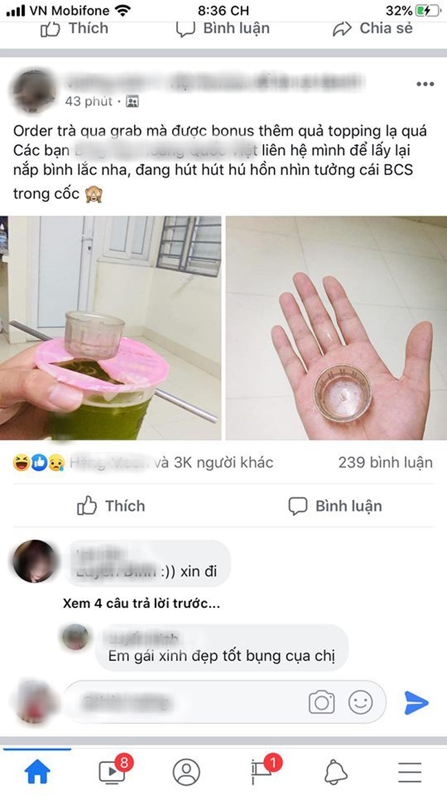 Đang hút dở cốc trà sữa vừa mua, anh chàng giật mình phát hiện “topping lạ”, nhưng bình luận của dân mạng còn bất ngờ hơn - Ảnh 1. Đang hút dở cốc trà sữa vừa mua, anh chàng giật mình phát hiện “topping lạ”, nhưng bình luận của dân mạng còn bất ngờ hơn - Ảnh 1.