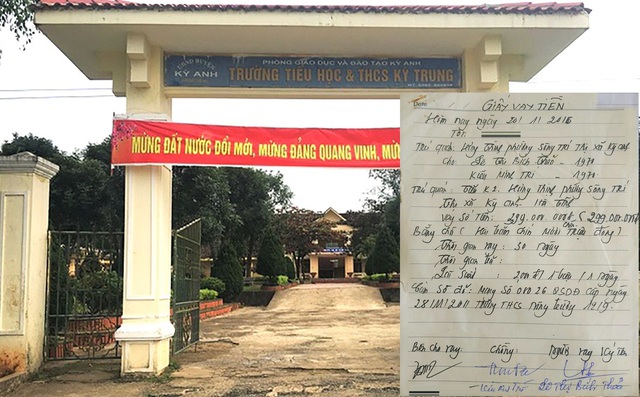 Vợ hiệu trưởng mang bìa đất trường học đi cầm cố vay tiền lãi suất Vợ hiệu trưởng mang bìa đất trường học đi cầm cố vay tiền lãi suất